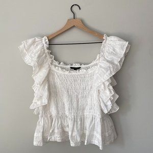 Ruffle Sleeved Peplum Top